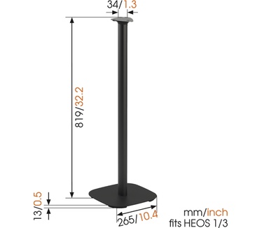 Vogel's Sound 5313 HEOS 1-3 Vloerstandaard Zwart