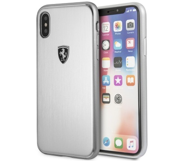 Ferrari Heritage Aluminium Hard Case voor Apple iPhone X - Zilver  Zilver