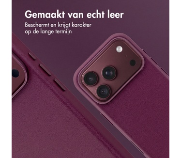 Accezz MagSafe Leather Backcover voor de Apple iPhone 18 Pro / 17 Pro - Heath Purple