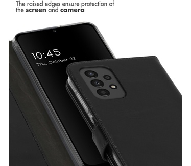 Selencia Echt Lederen Bookcase Samsung Galaxy A13 (4G) - Zwart