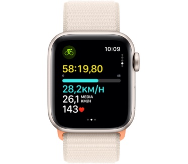 Apple Watch SE (2023), 40mm, GPS, Geweven sportbandje Beige (Beige)