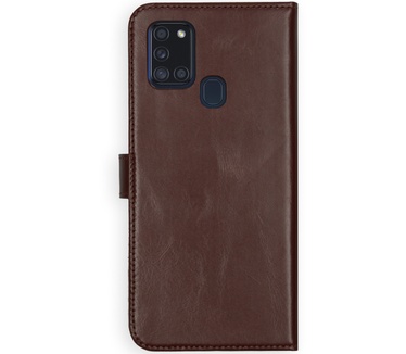 Selencia Echt Lederen Bookcase Samsung Galaxy A21s - Bruin