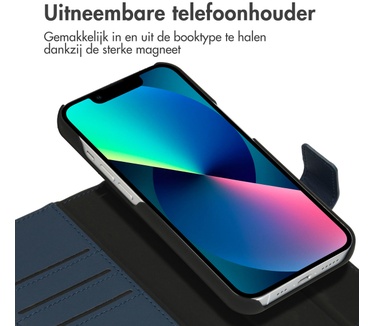 Accezz Premium Leather 2 in 1 Wallet Bookcase iPhone 13 Mini - Donkerblauw