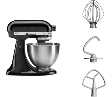 KitchenAid Classic 5K45SSEOB Onyx zwart