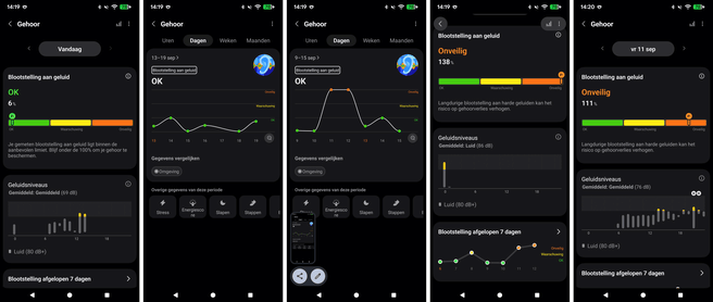"Geluid" in Samsung Health