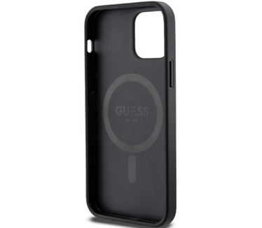 Guess 4G MagSafe Back Case - Apple iPhone 12/12 Pro (6.1") Zwart Zwart