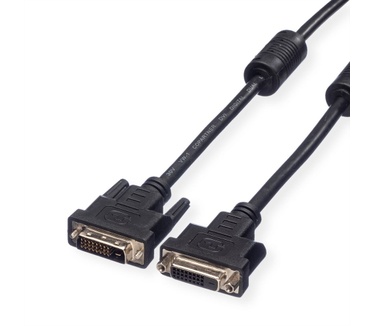Value DVI verlengkabel, DVI M-F, (24+1) dual link 2,0m Zwart