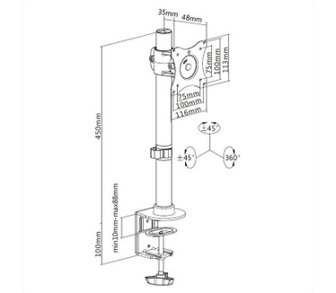Multibrackets M Table Mount KB Single