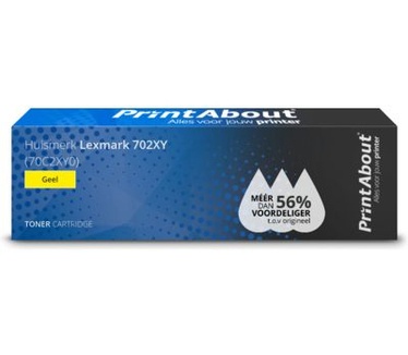 PrintAbout Huismerk Lexmark 702XY (70C2XY0) Toner Geel Extra hoge ...