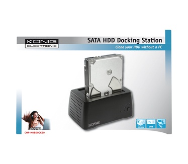 Konig Standalone SATA Harddisk Dockingstation met USB aansluiting Zwart