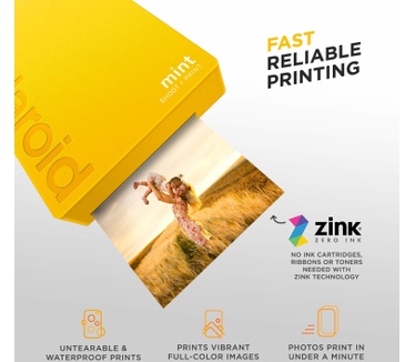 Polaroid Mint Instant Digital Camera + Printer Geel
