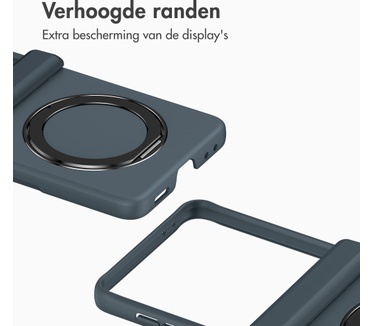 Accezz Color Backcover met MagSafe en Ringstand voor de Samsung Galaxy Z Flip 8 - Donkerblauw