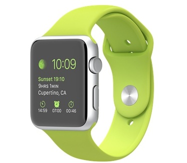 Apple Watch Sport 42mm Zilver - Groen sportbandje Zilver (Groen)
