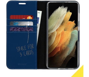 Accezz Wallet Softcase Bookcase Galaxy S21 Ultra - Donkerblauw (Galaxy S21 Ultra) Blauw