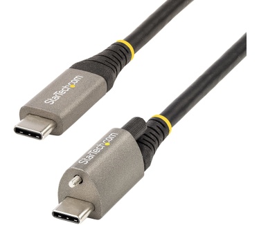 Startech.com 1m Vergrendelbare USB-C Kabel met Topschroef, 10Gbps, USB 3.1/3.2 Gen 2 Type-C Kabel, 100W (5A) Power Delivery Charging, DP Alt Mode, Single Screw Lock, USB-C Charge/Sync Kabel