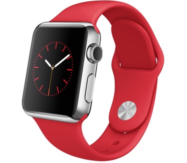 Apple Watch (sportbandje, 38mm) Zilver (Rood)