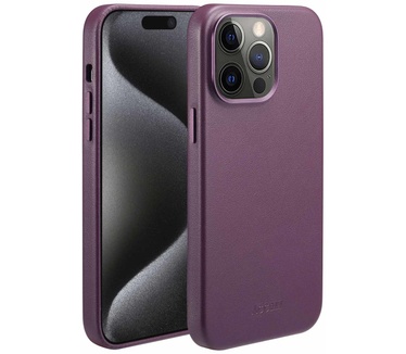 Accezz MagSafe Leather Backcover iPhone 15 Pro Max - Paars