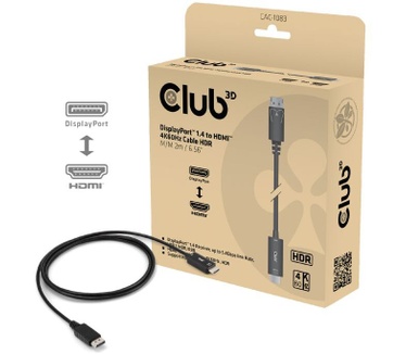 Club 3D DisplayPort™ 1.4 to HDMI™ 4K60Hz Cable with HDR M/M 2 m / 6.56ft 32 AWG Zwart