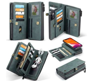 Caseme Apple iPhone 12/12 Pro Luxe Multi Portemonnee Hoesje Blauw