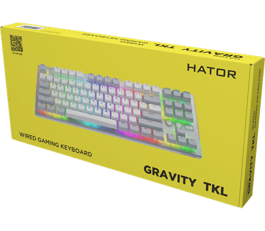 Hator HATOR Gravity TKL orange (HTK561) white, OMA profile US layout ANSI (white-gray keycaps) Keyboard - linear Mechanical Switches - US - ANSI Layout
