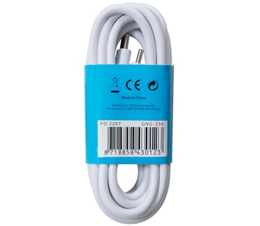 Grab 'n Go USB-C naar USB-C kabel 2m - Wit