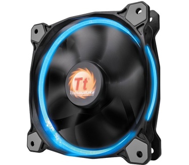 Thermaltake CL-F042-PL12SW-B. Soort: Ventilator, Ventilator diameter: 12 cm, Minimum centrifugesnelheid: 800 RPM. Kleur van het product: Zwart, Belichting: LED. Nominale netspanning: 0,21 A, Typisch stroomverbruik: 2,52 W. Maten ventilator (b x d x h): 12