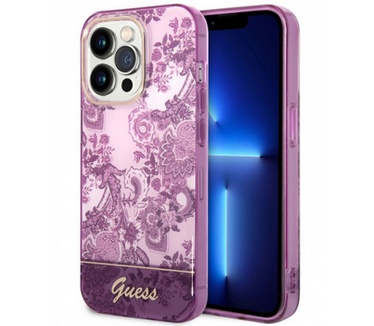 Guess Toile de Jouy Back Case Apple iPhone 14 Pro (6.1") Fuchsia Paars