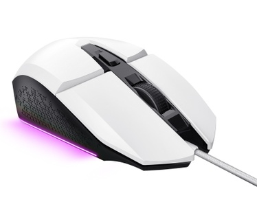 Trust GXT 109PS Felox Gaming Muis - Bedrade gamingmuis – 6 programmeerbare knoppen – 6400 DPI – Wit