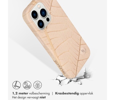 Selencia Aurora Fashion Backcover iPhone 14 Pro - Duurzaam hoesje - 100% gerecycled - Earth Leaf Beige