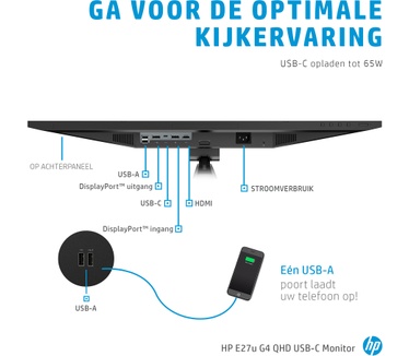 HP E27u G4 Zwart