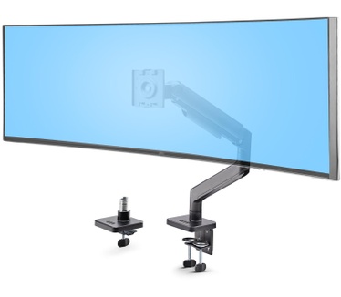 Startech.com Monitor Arm voor Bureau, Tot 49in 32:9 Ultrawide Curved Monitors, Mechanische Springveer Arm, C-Klem/Doorvoertule, VESA 75x75/100x100, Afstelling zonder gereedschap, Draagvermogen 20kg