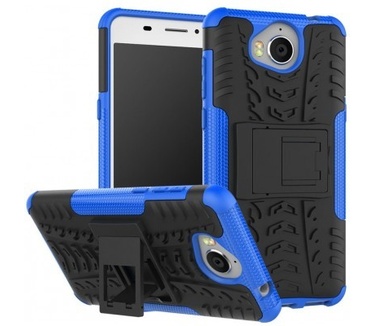 qMust Huawei Y6 (2017) Rugged Hybrid Hoesje Blauw