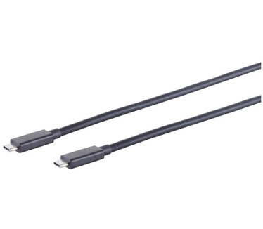 S-Conn USB Kabel Typ-C ST > Typ C ST schwarz 1,0m