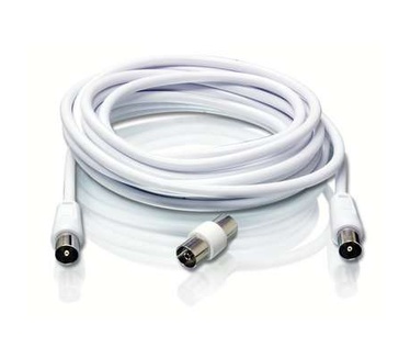Philips Coaxkabel 4m. Male-Male + Female Adapter