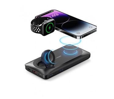 VEGER powerbank 10000 mAh with wireless chargers compatible with MagSafe PD QC3.0 3A 22,5W MagMulti (W1156) black