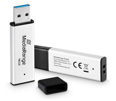 MediaRange USB 3.0 high performance flash drive 16GB Zilver
