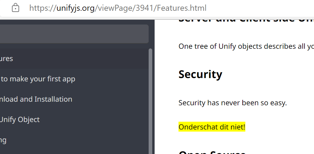 Unify framework - Softwareontwikkeling - GoT