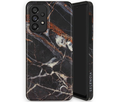 Selencia Aurora Fashion Backcover Samsung Galaxy A33 - Duurzaam hoesje - 100% gerecycled - Zwart Marmer