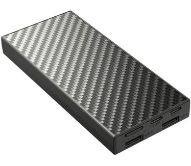 Nitecore NB20000 Externe accu van carbon voor volwassenen, uniseks, zwart, 136,3 mm × 60 mm × 21,4 mm