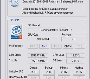RightMark CPU Clock Utility 2.05 screenshot