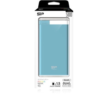 Silicon Power S55 Powerbank 5,000 mAh Metallic Blauw