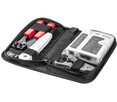 Lanberg KIT DE HERRAMIENTAS PARA REDES NT-0301 - TESTER - PELACABLES - CRIMPADORA - HERRAMIENTA DE I