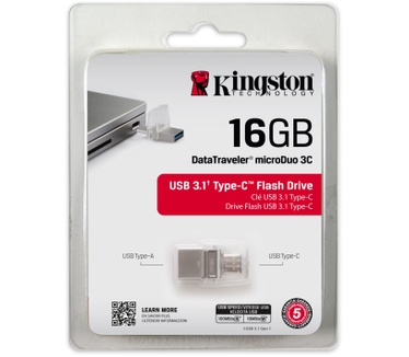 Kingston DataTraveler microDuo 3C 16GB Wit