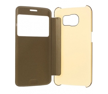 Samsung Galaxy S6 Edge Window View Flip Hoesje Goud
