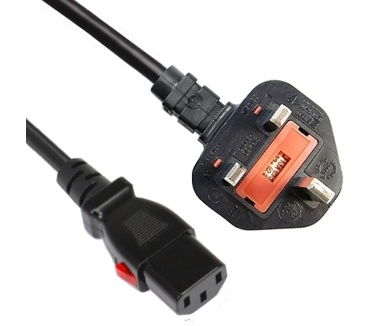 Eeconn Netsnoer, Engeland - C13 Lock (Easy Lock?), 3x 1.00mm