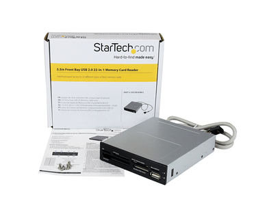 Startech 3,5 inch Front Bay 22-in-1 USB 2.0 multimediageheugenkaartlezer - zwart