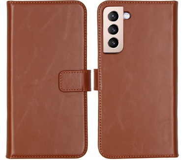 Selencia Echt Lederen Bookcase Samsung Galaxy S22 Plus - Lichtbruin