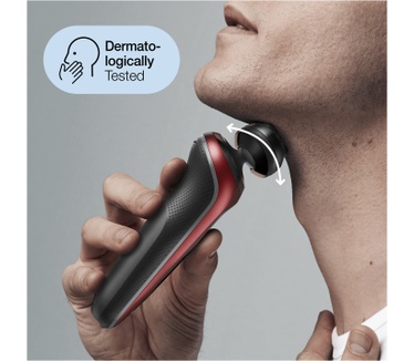 Braun Series 6 60-R1200s Elektrisch Scheerapparaat Met Precisietrimmer, Rood