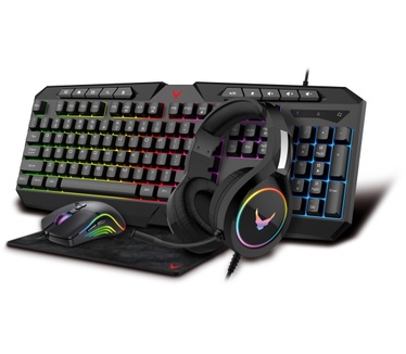 VARR VARR Squad 4-in-1set03 (muis / muispad / headset / toetsenbord) RGB Rainbow Set