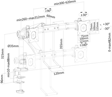 Newstar flatscreen bureausteun